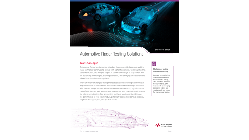 Automotive Radar Testing Solutions 